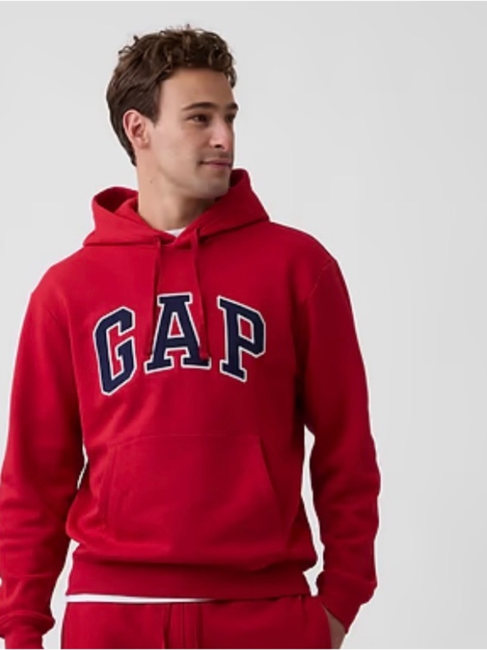 GAP Red Pullover Hoodie with Navy Logo